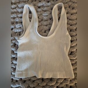 White tank top crop top